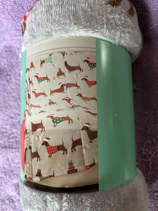 Dachshund Christmas Blanket