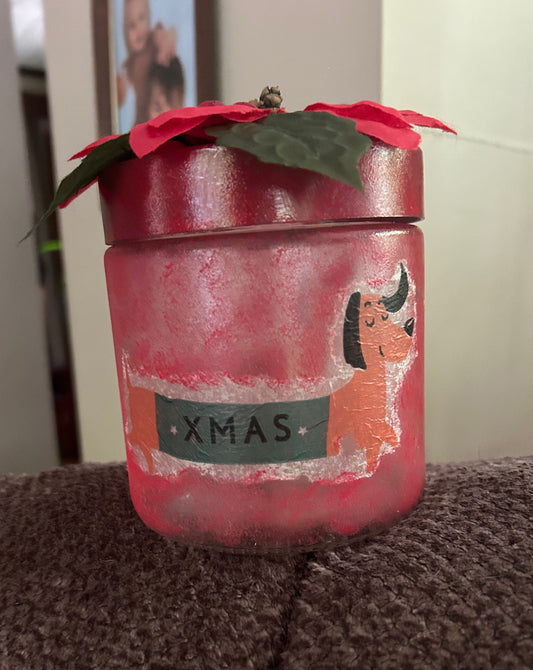 Dachshund Christmas Candy Jar