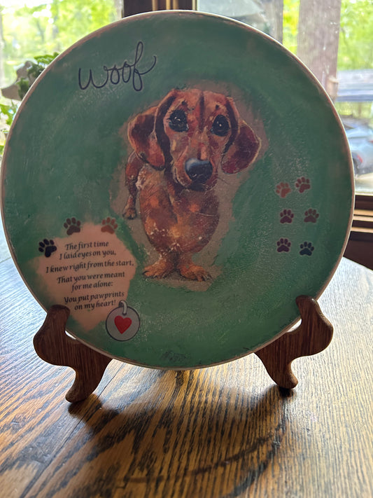 Dachshund WOOF Plate