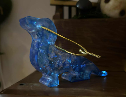 Blue Bone Resin Dachshund Ornament