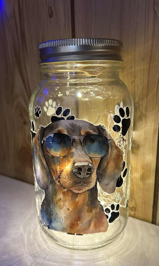 Lighted Dachshund Jar