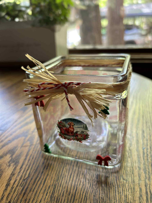 Dachshund Christmas Candle or Candy Jar