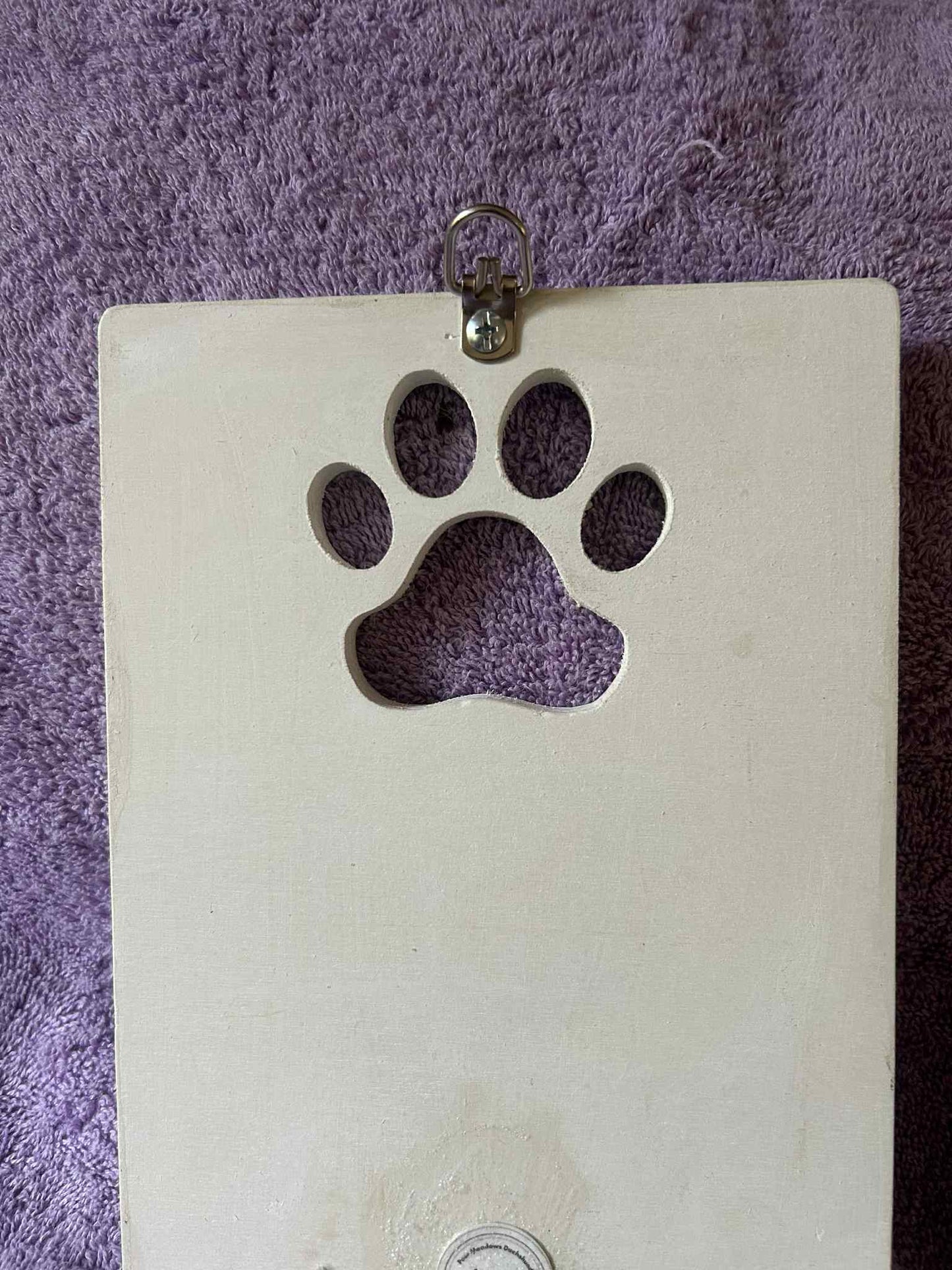 White Dachshund Leash Hook