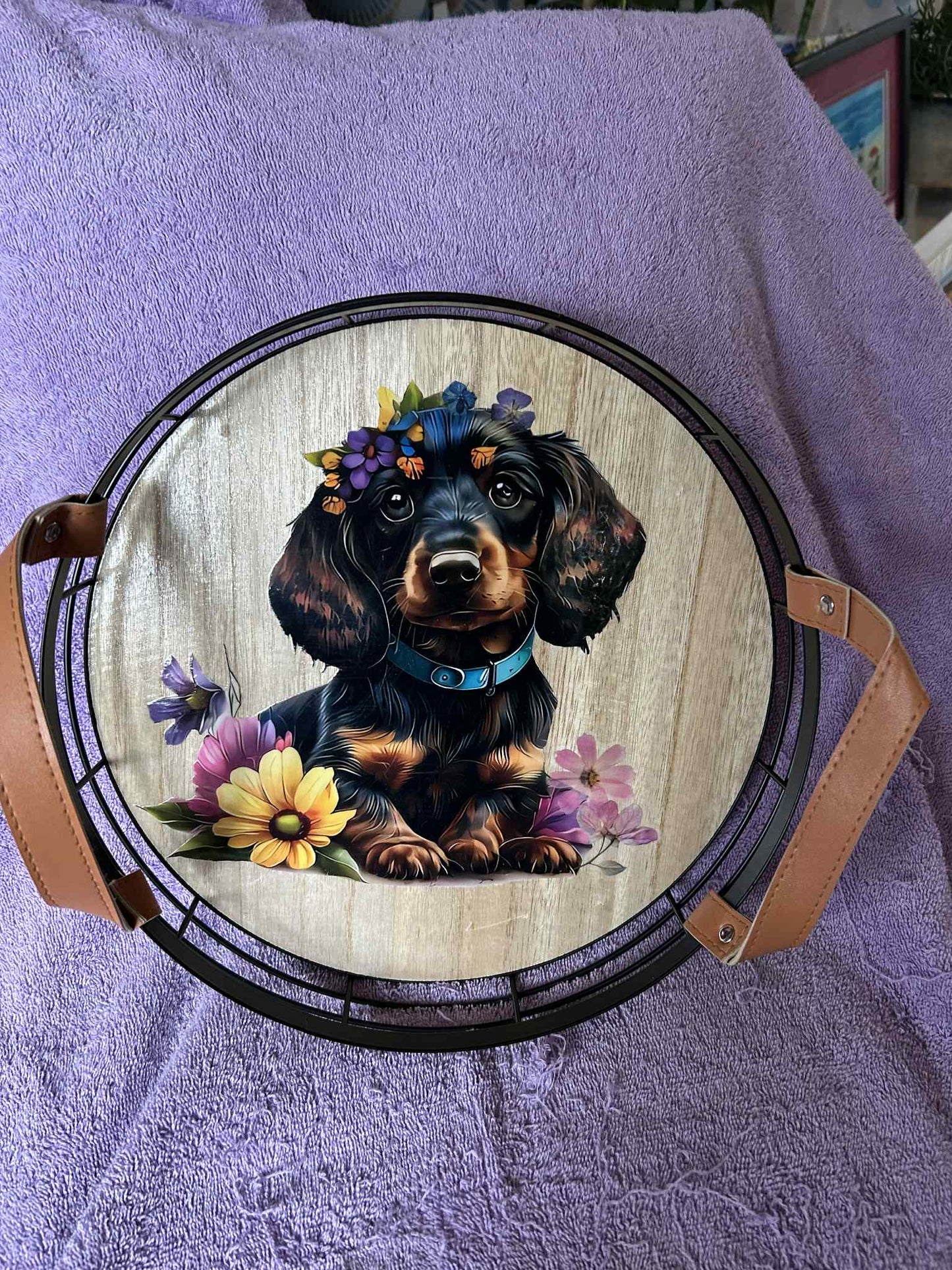 Round Dachshund Tray