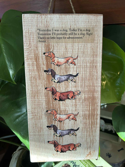 Yesterday I was a Dog Wooden Hangar