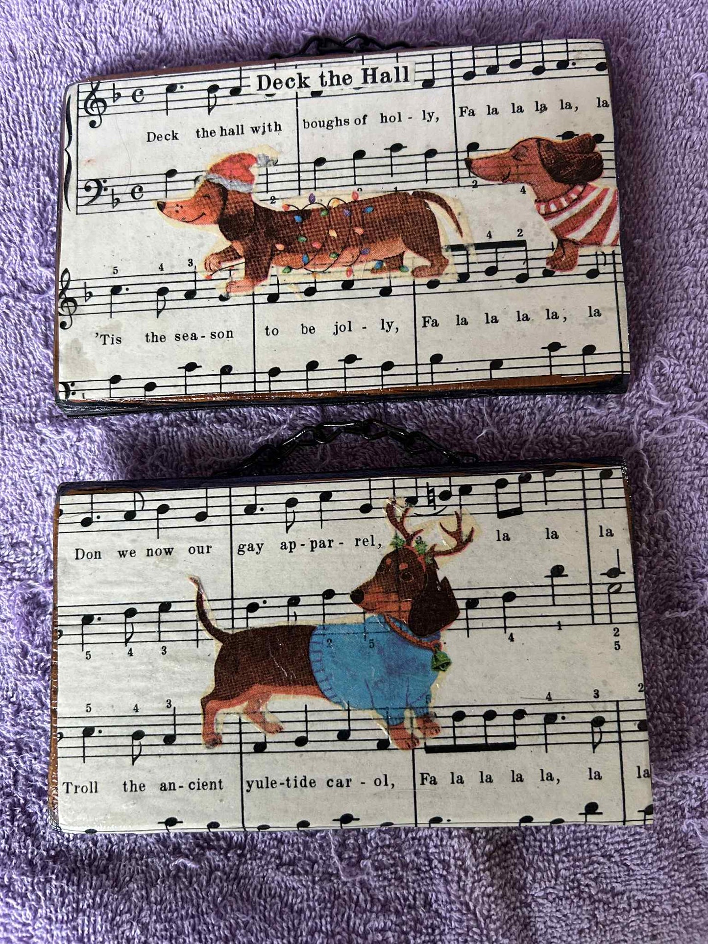 Set of Antique Dachshund Christmas Decorations