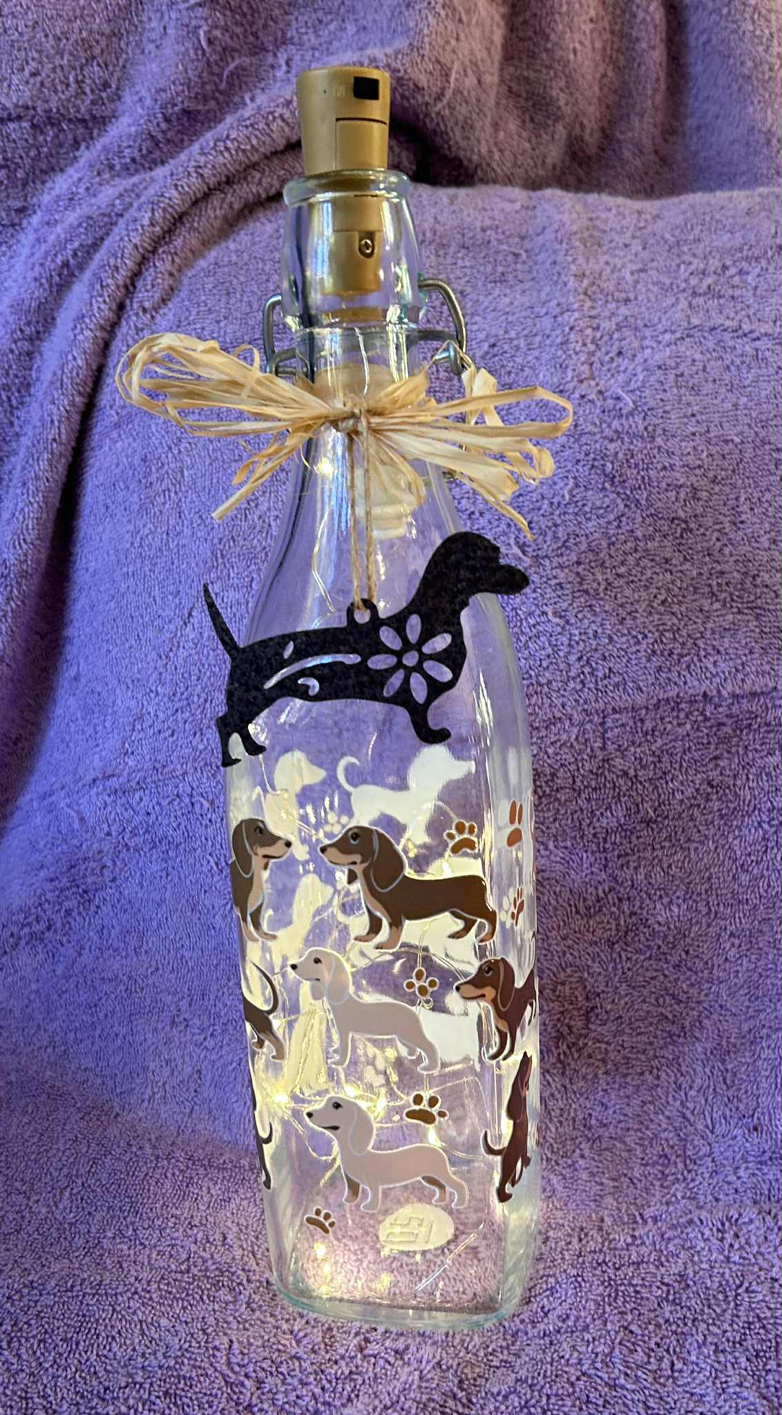 Lighted Dachshund Bottle