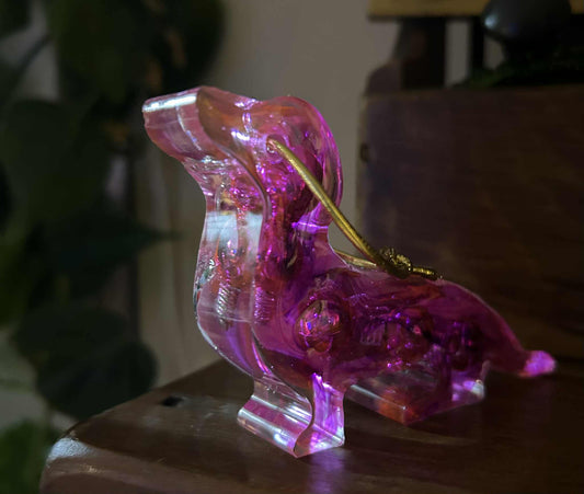Pink Christmas Resin Dachshund Ornament