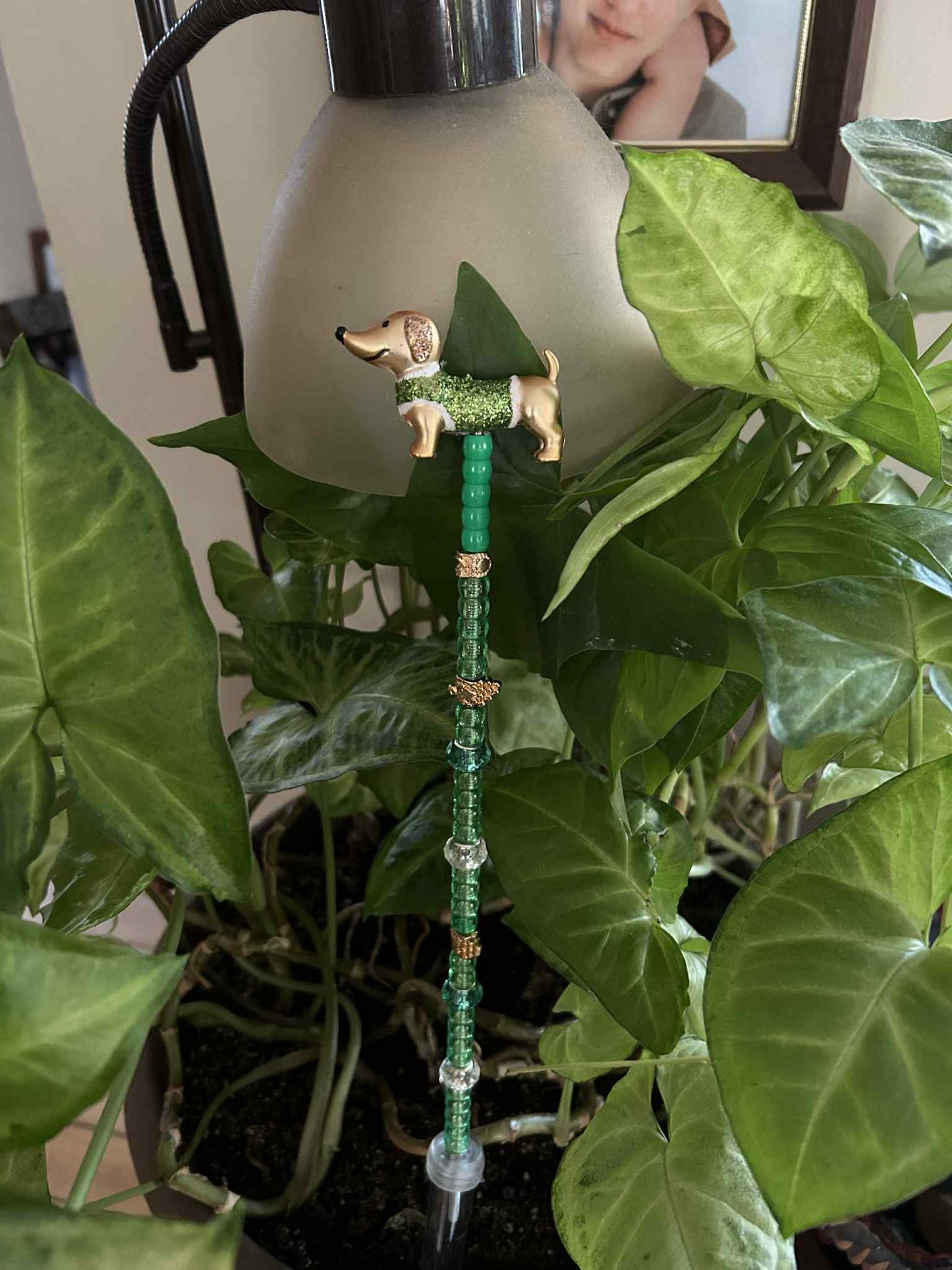 Beaded Dachshund Plant Stake