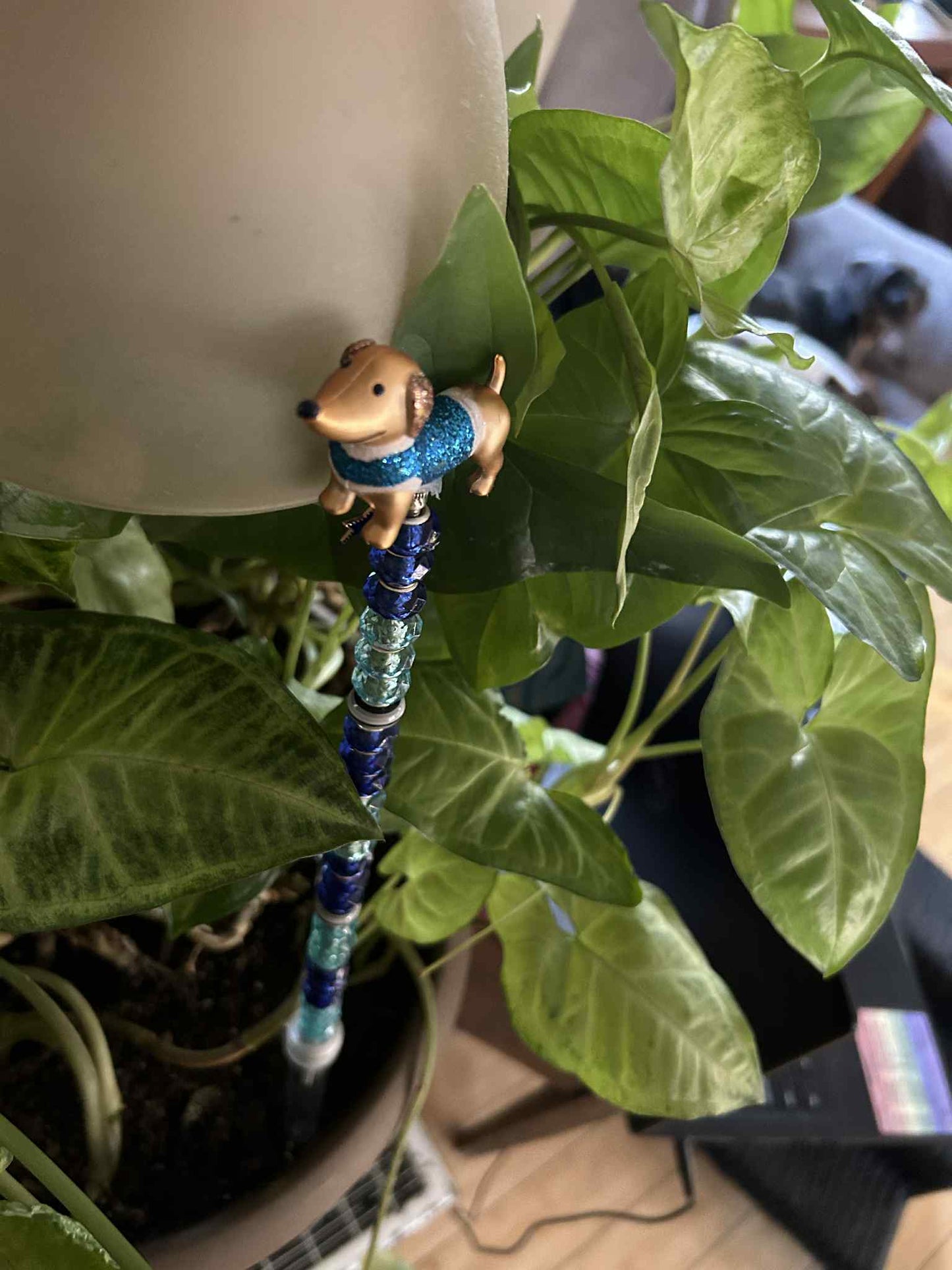 Beaded Dachshund Plant Stake