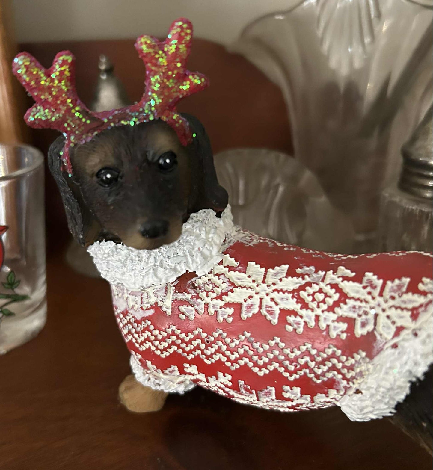 Reindeer Dachshund Figurine