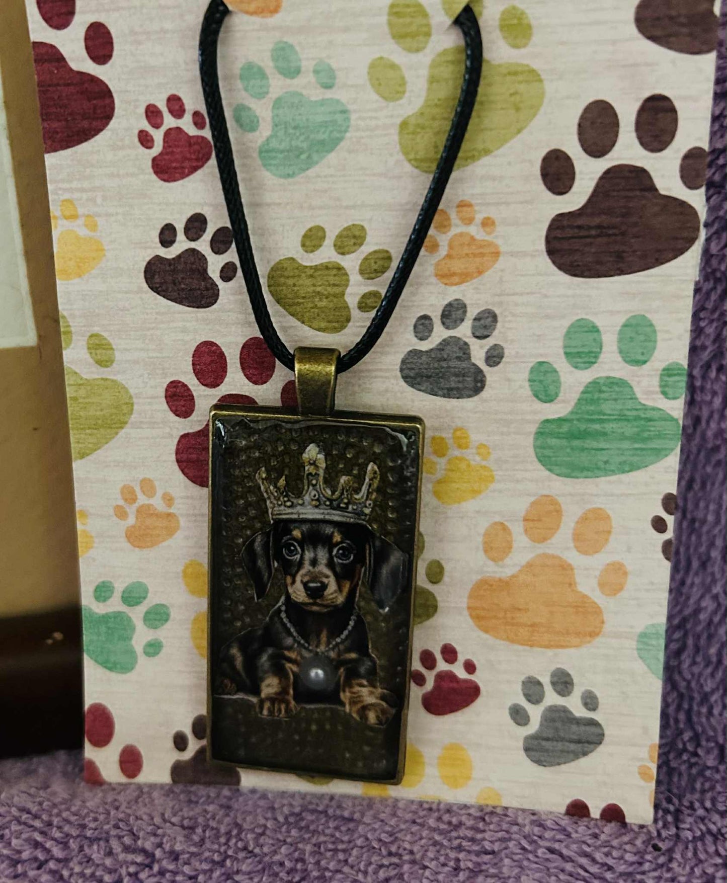 Dachshund Pendant Resin Necklace