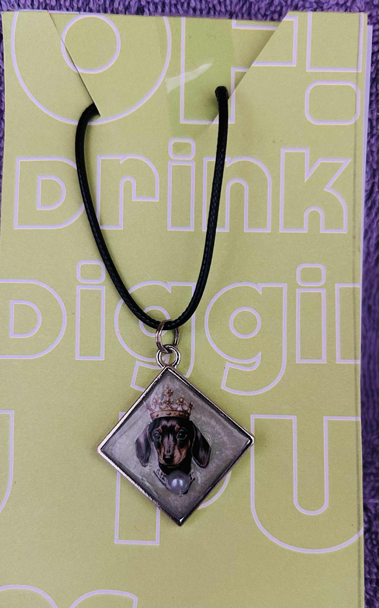 Dachshund Triangle Resin Pendant