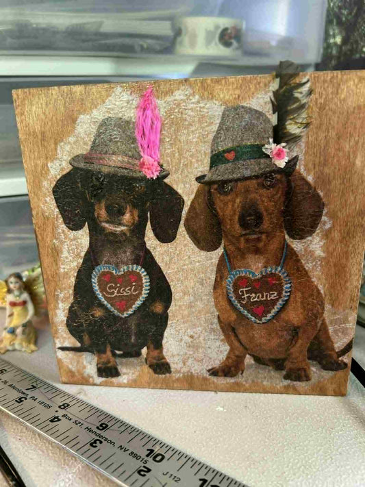 Dachshunds "Sissi & Franz" Wood Sign