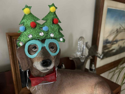 Christmas Tree Dachshund Statue