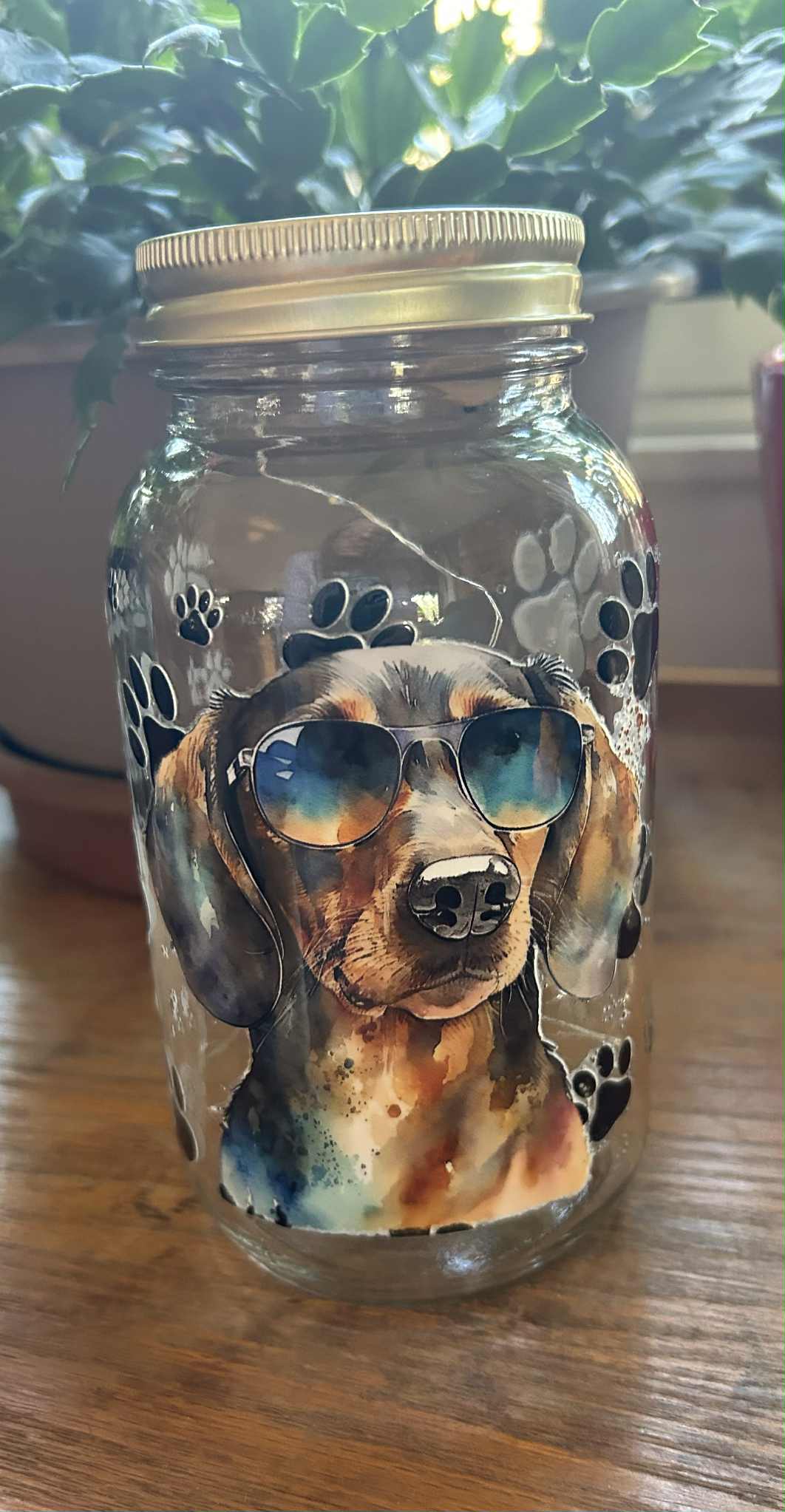Lighted Dachshund Jar