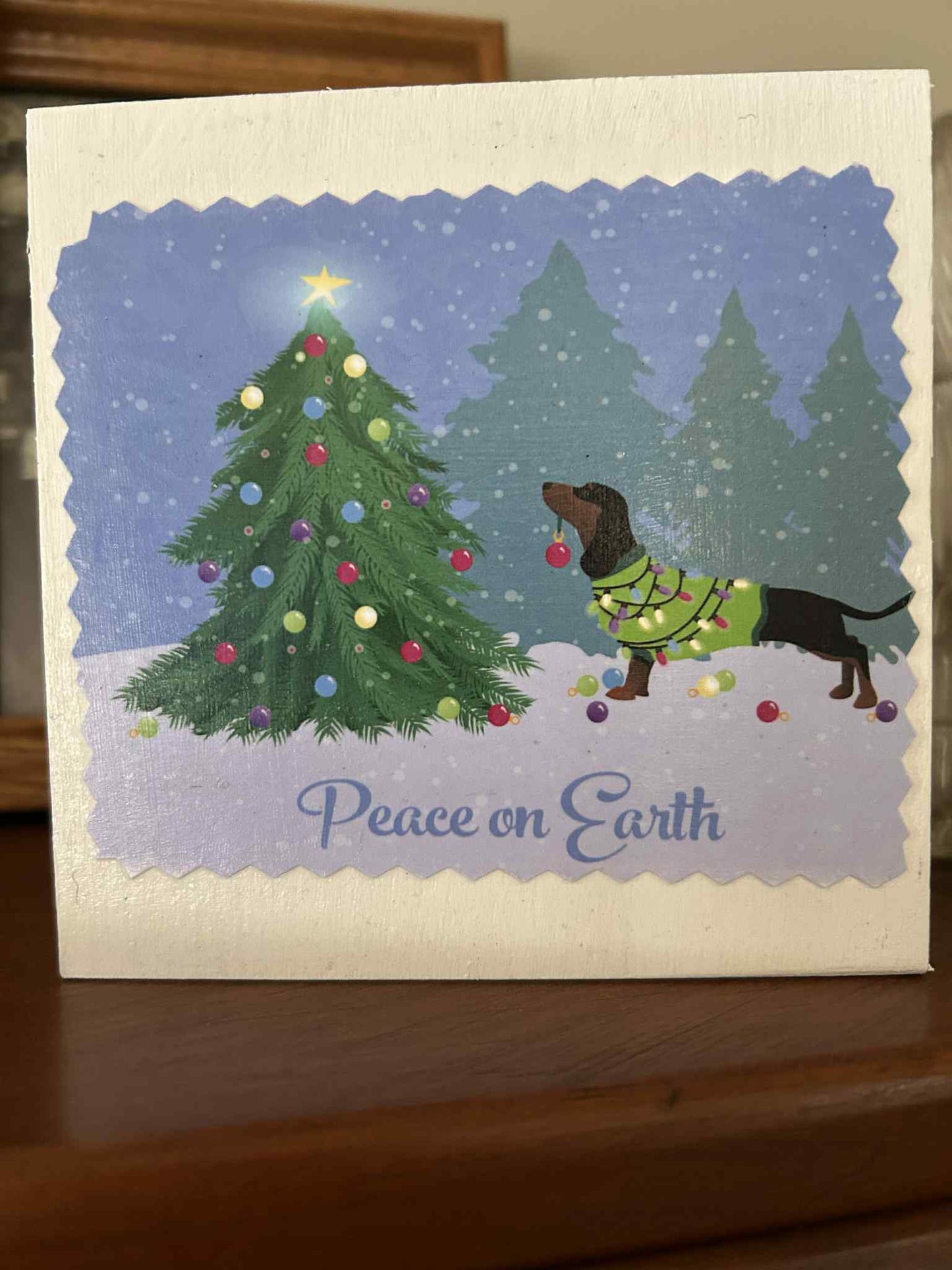 Peace on Earth Dachshund Decoration