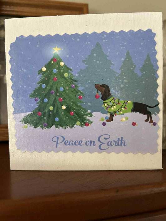 Peace on Earth Dachshund Decoration