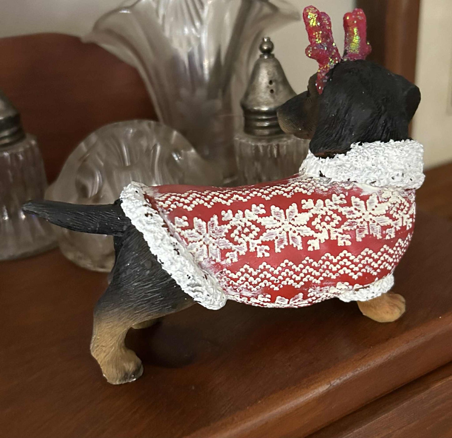 Reindeer Dachshund Figurine